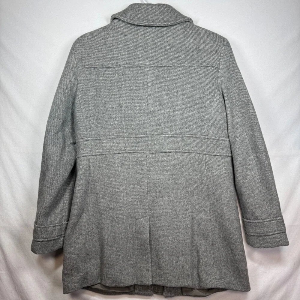 LOFT Women's Grey‎ Herringbone Wool Blend Peacoat Jacket Size Medium